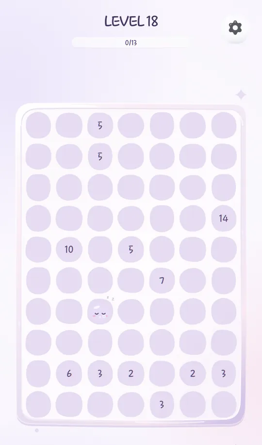 瞌睡虫机关——LEVEL 18，一个画着闭眼、不显示数字的格子
