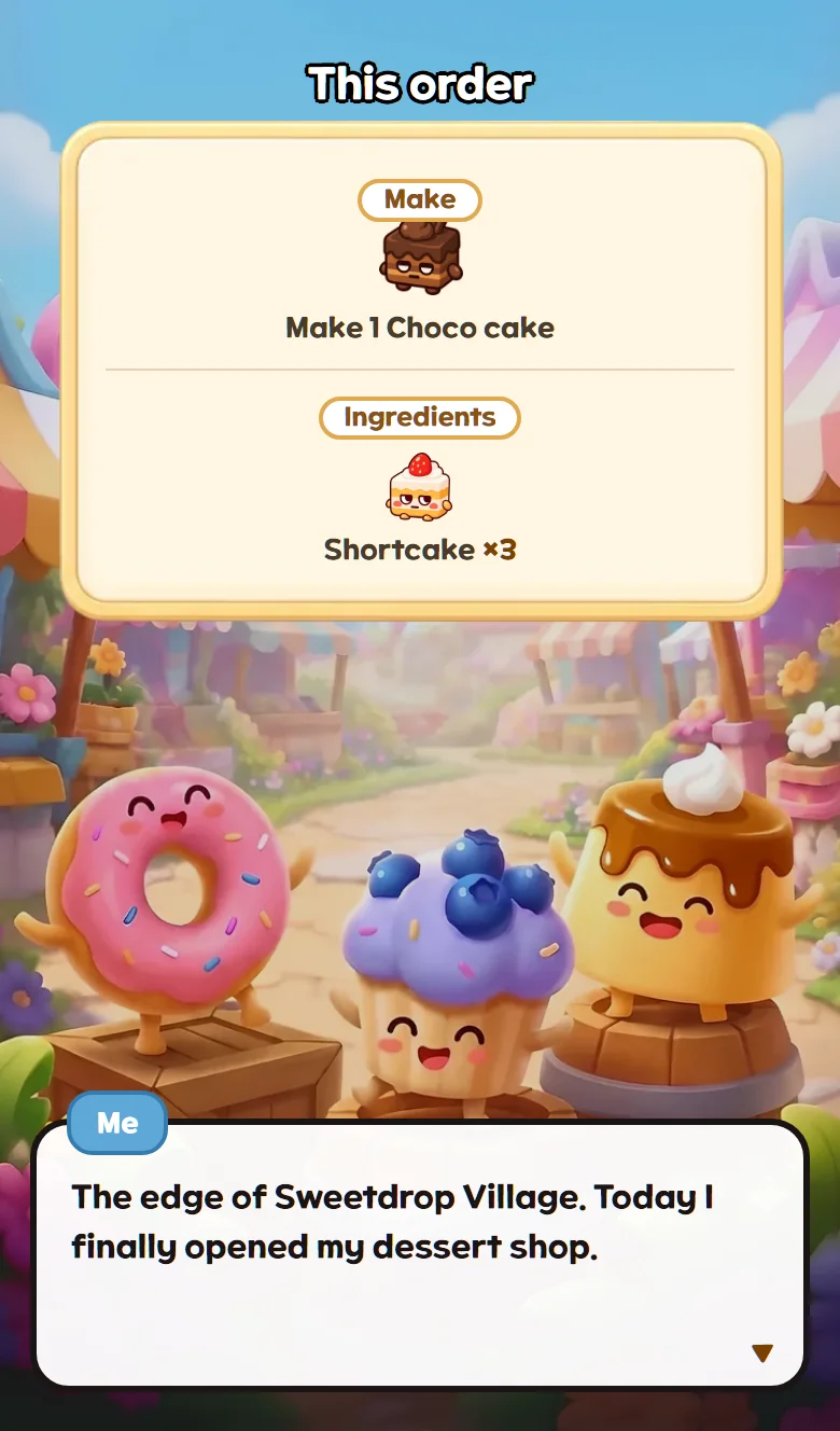 最初の注文 — ショートケーキ3つでチョコケーキを1つ作る、お店を開いた日